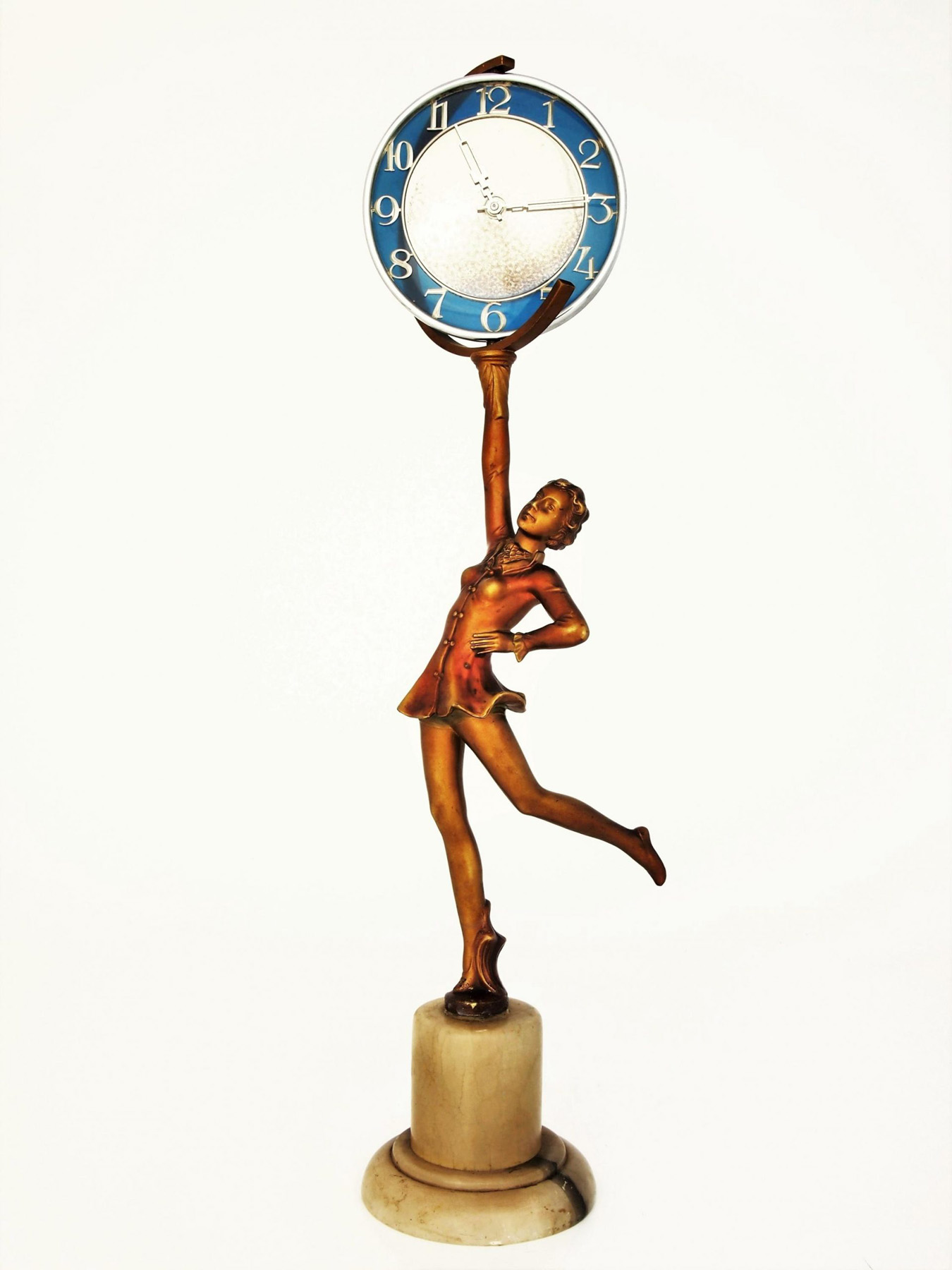 Lorenzl Dancing Girl Clock Nouveau Deco Arts