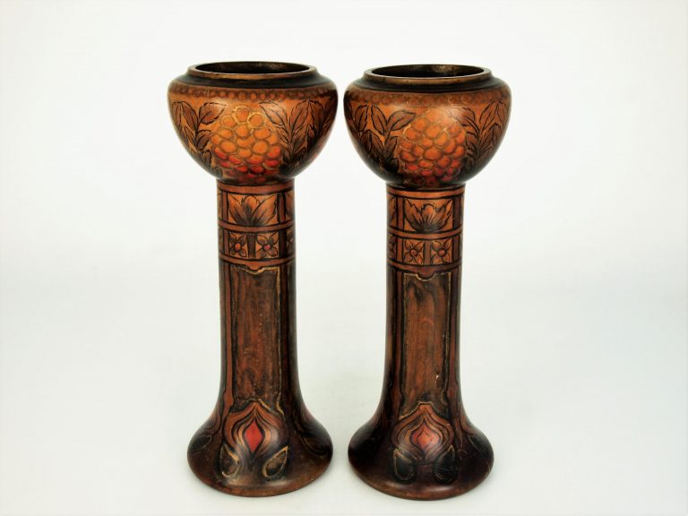Liberty Style Wooden Vases Nouveau Deco Arts