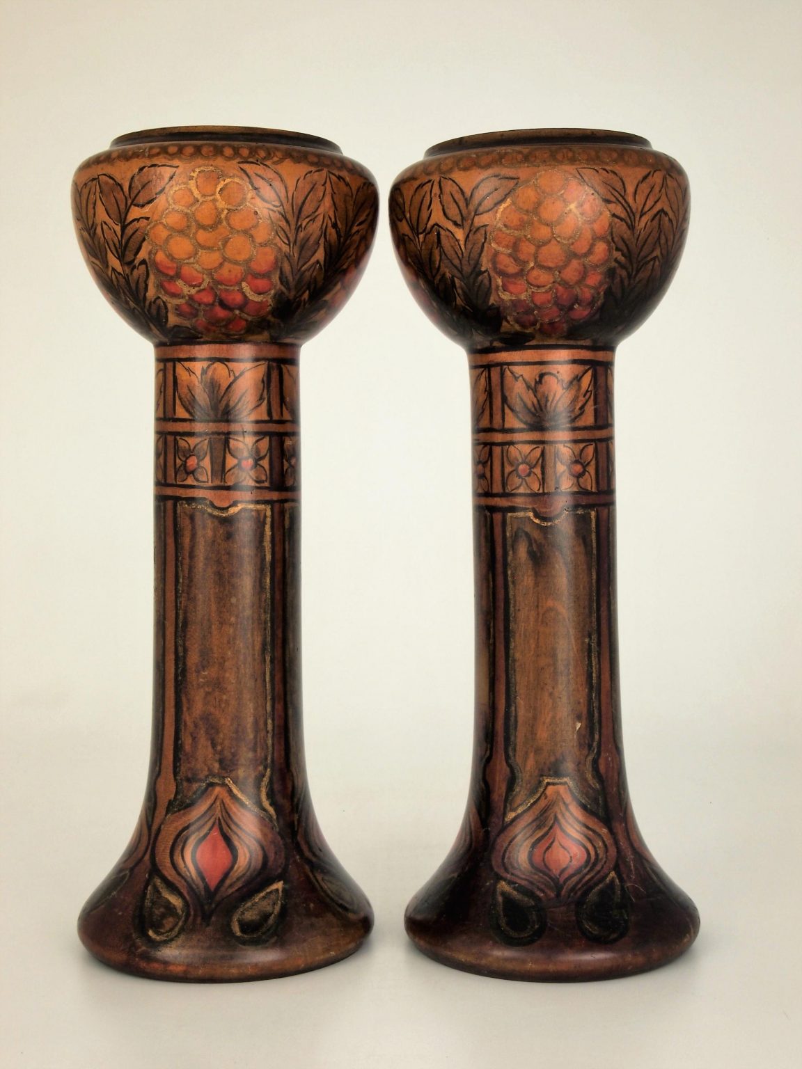 Liberty Style Wooden Vases Nouveau Deco Arts