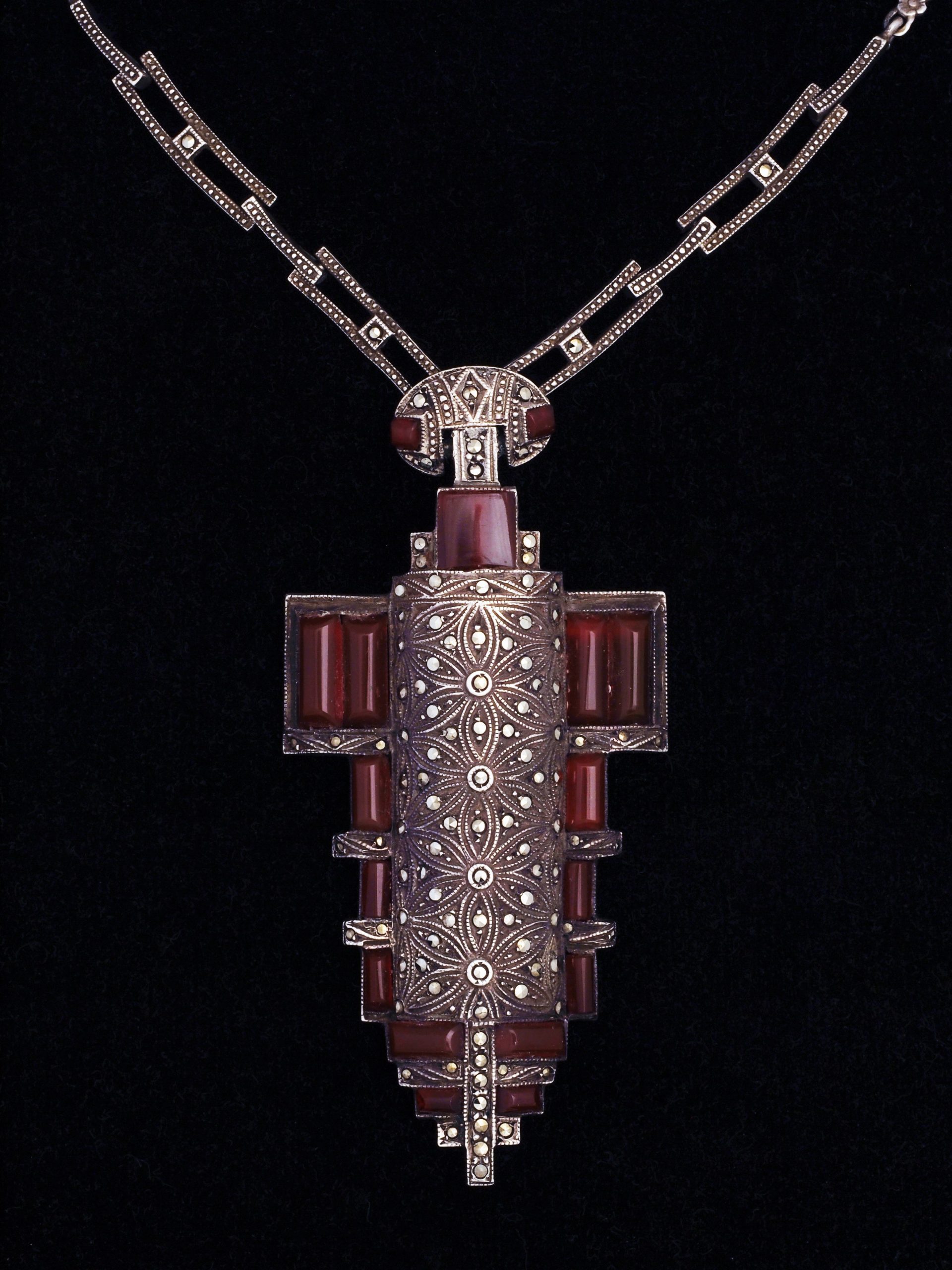 Art Deco Filigree Necklace Rock Crystal Diamond Pendant, Edwardian 10K  Filigree Camphor Glass Lavaliere Pendant Necklace, Vintage Jewelry