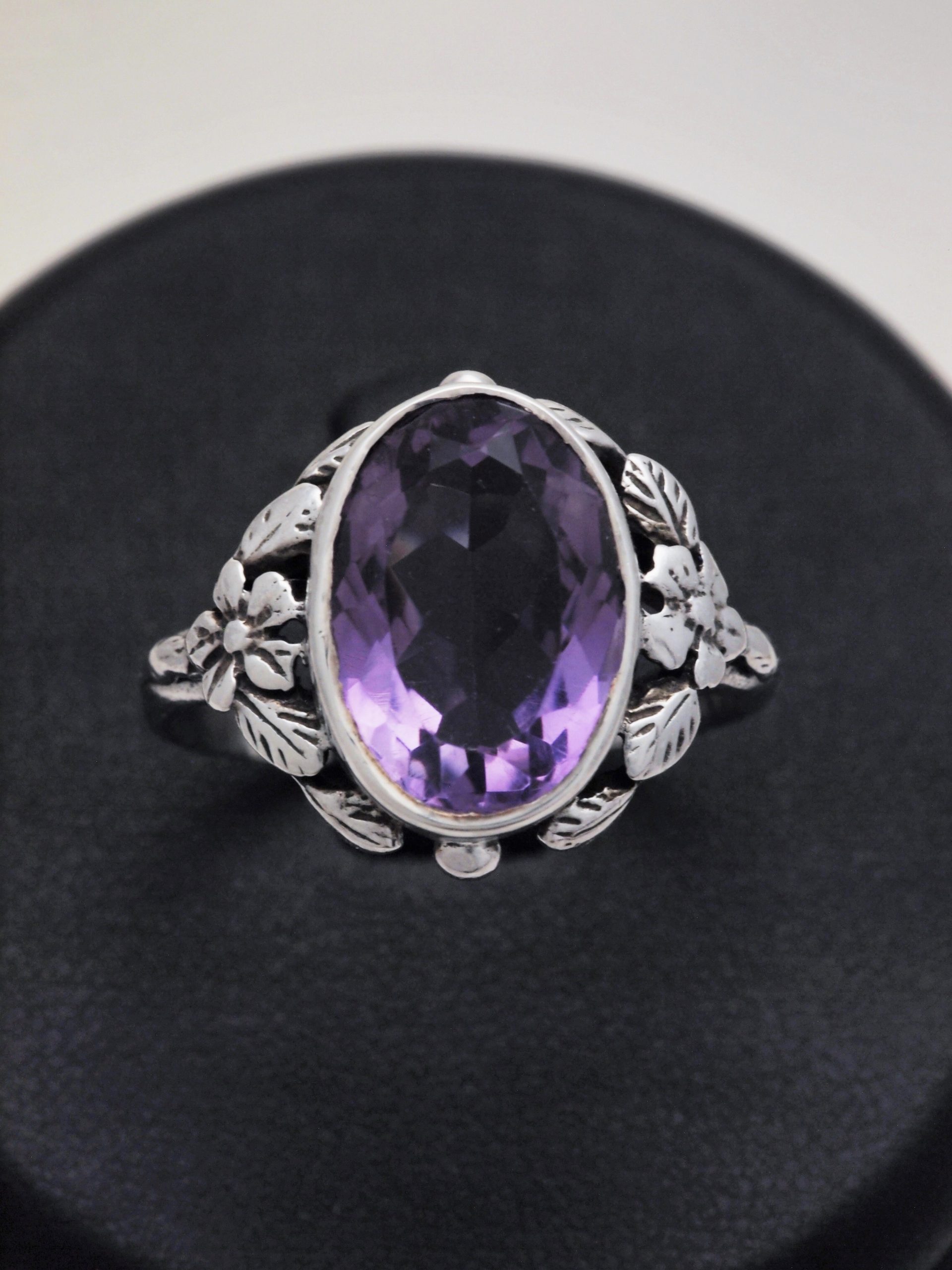 Sterling Silver and Amethyst Ring - Majestic Crest | NOVICA