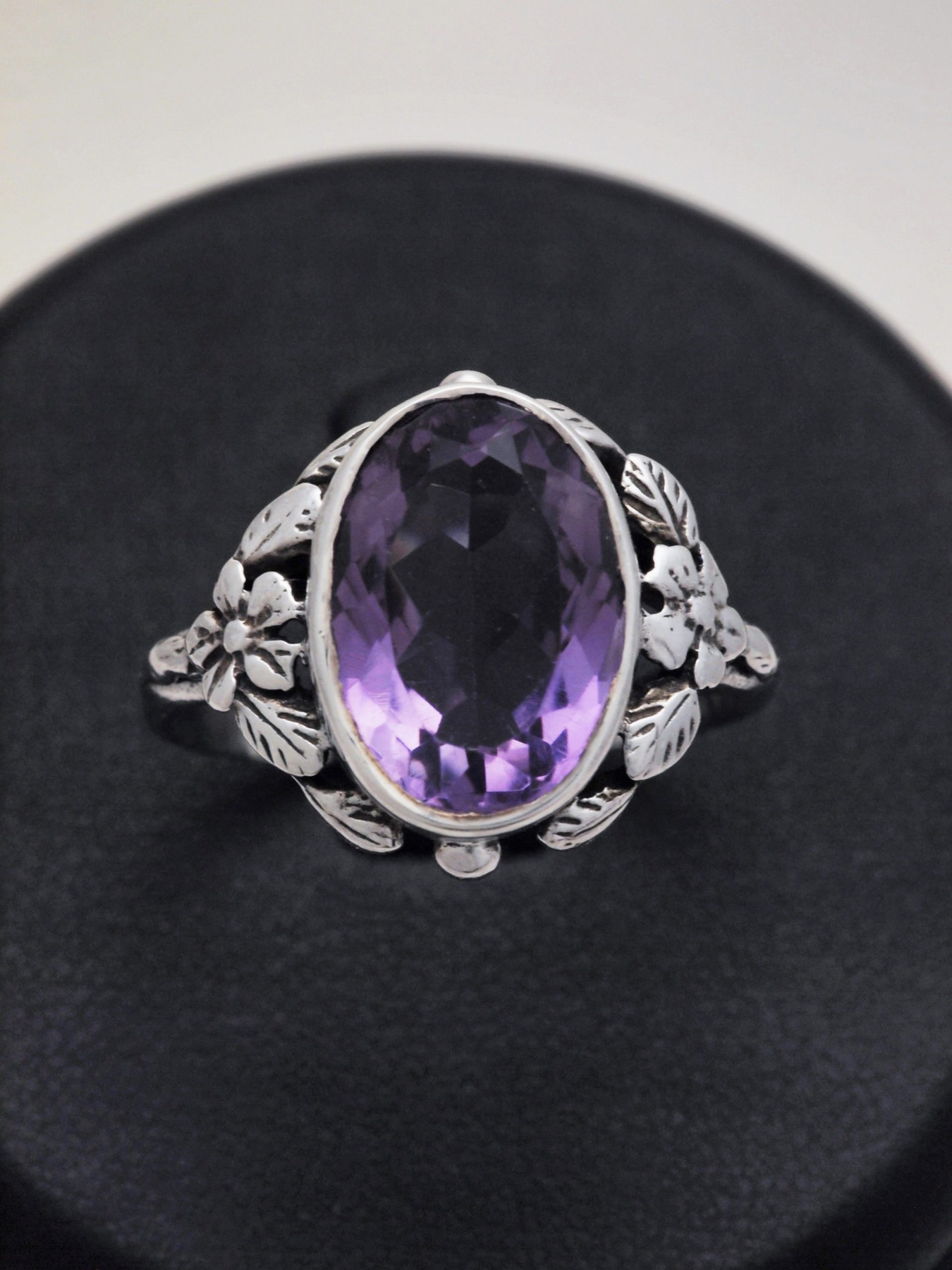 Sterling Silver and Amethyst Ring - Majestic Crest | NOVICA