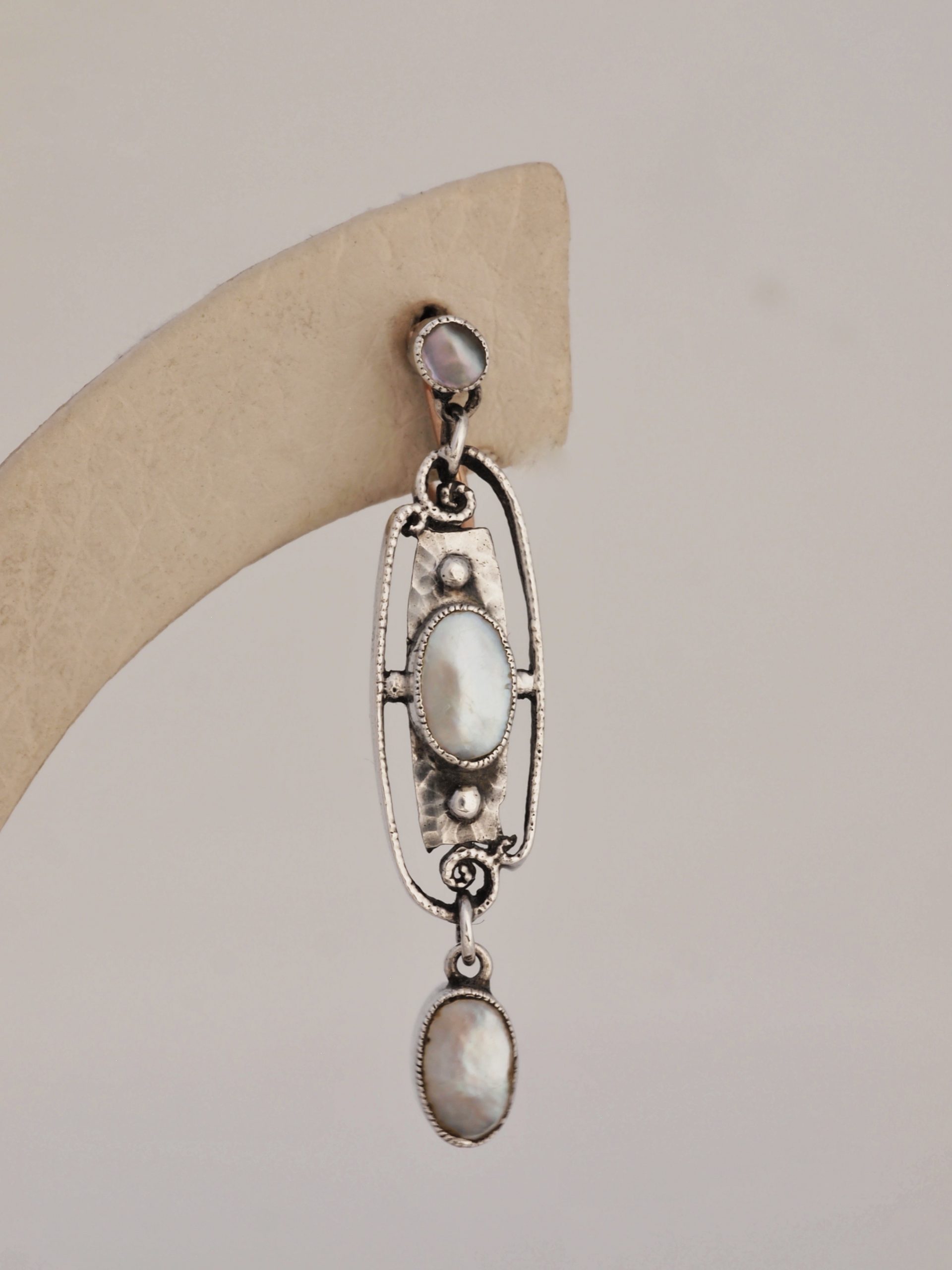 Jugendstil Gold, Silver and Mother-of-Pearl Earrings* - Nouveau Deco Arts