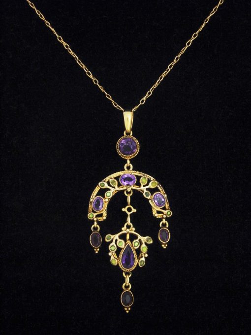 Liberty Gold and Amethyst Pendant* - Nouveau Deco Arts