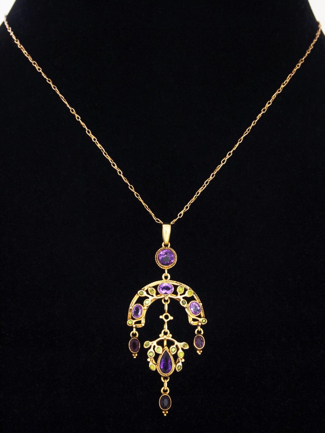 Liberty Gold and Amethyst Pendant* - Nouveau Deco Arts