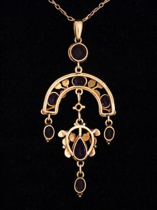 Liberty Gold and Amethyst Pendant* - Nouveau Deco Arts