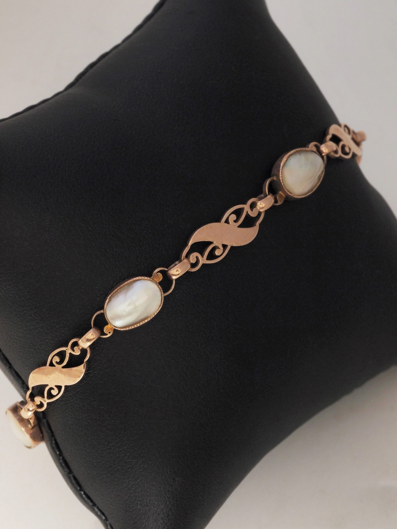 Leather Bracelet Pearl - Gold